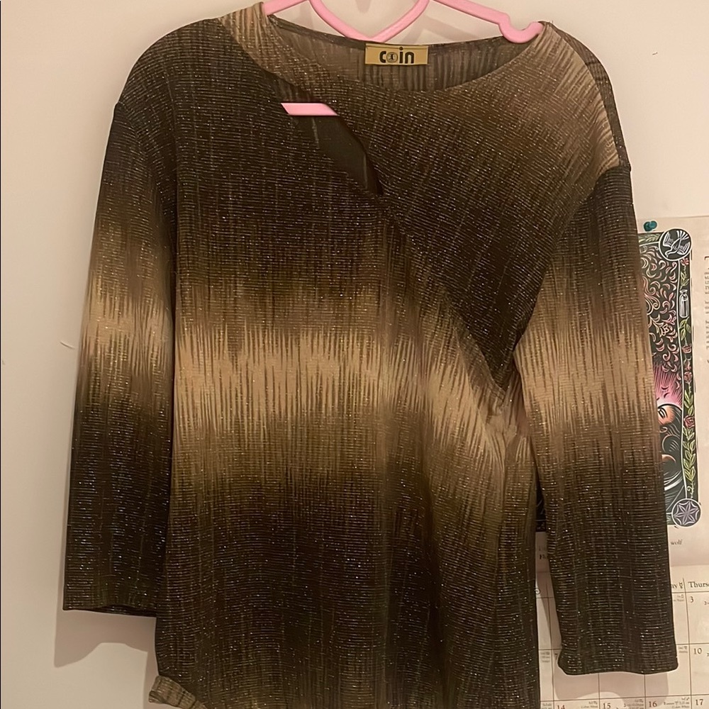 90s Brown Glitter Top